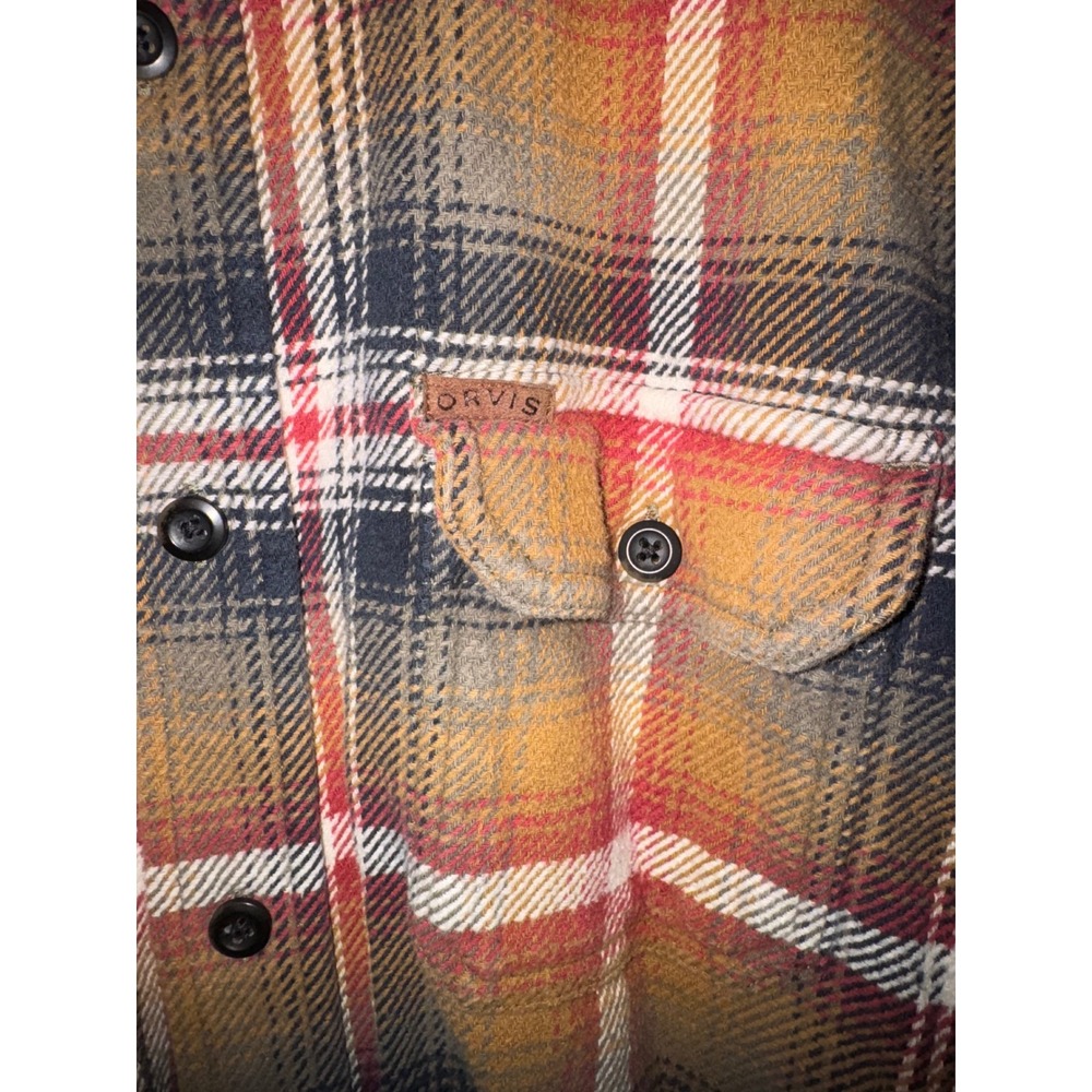 Orvis Mens Plaid Flannel Shirt Button Up‎ Casual Outdoor Size M M - Picture 2 of 4